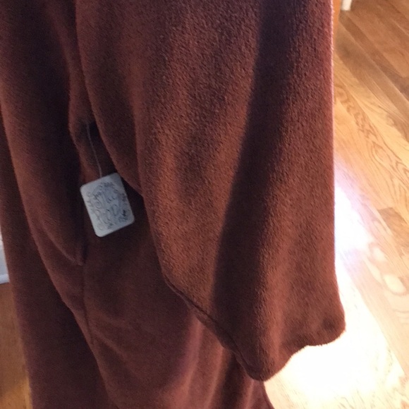 NWT Free People Beach Blanca Fleece Long Sleeve Maxi Dress Cowl Neck Med Brown - Picture 11 of 16